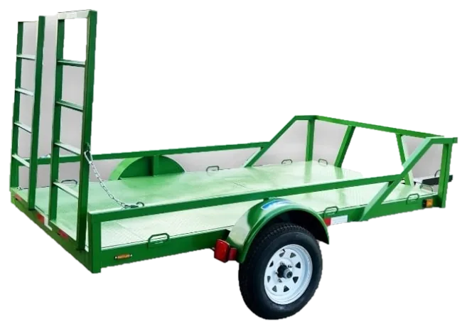 Remolque cama plana con rampa extendida